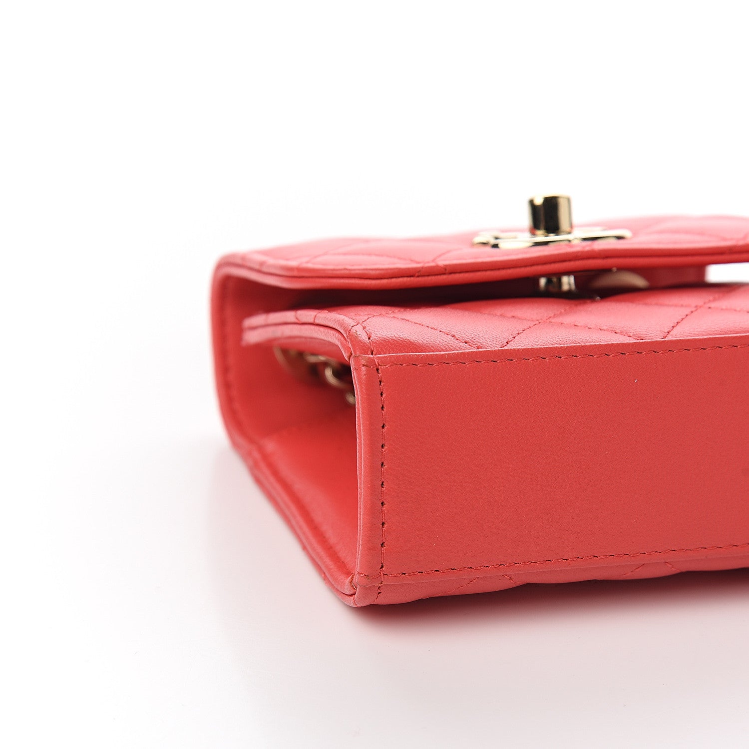 Chanel Lambskin Quilted Mini Trendy CC Chain Wallet Red 7 of 10
