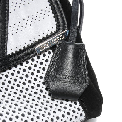 Jimmy Choo Perforated Leather Ally Mixed Media Patchwork Clutch 5 of 8