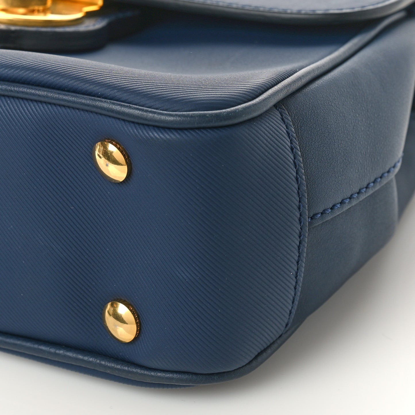 Trench Calfskin Small DK88 Top Handle Bag Ink Blue