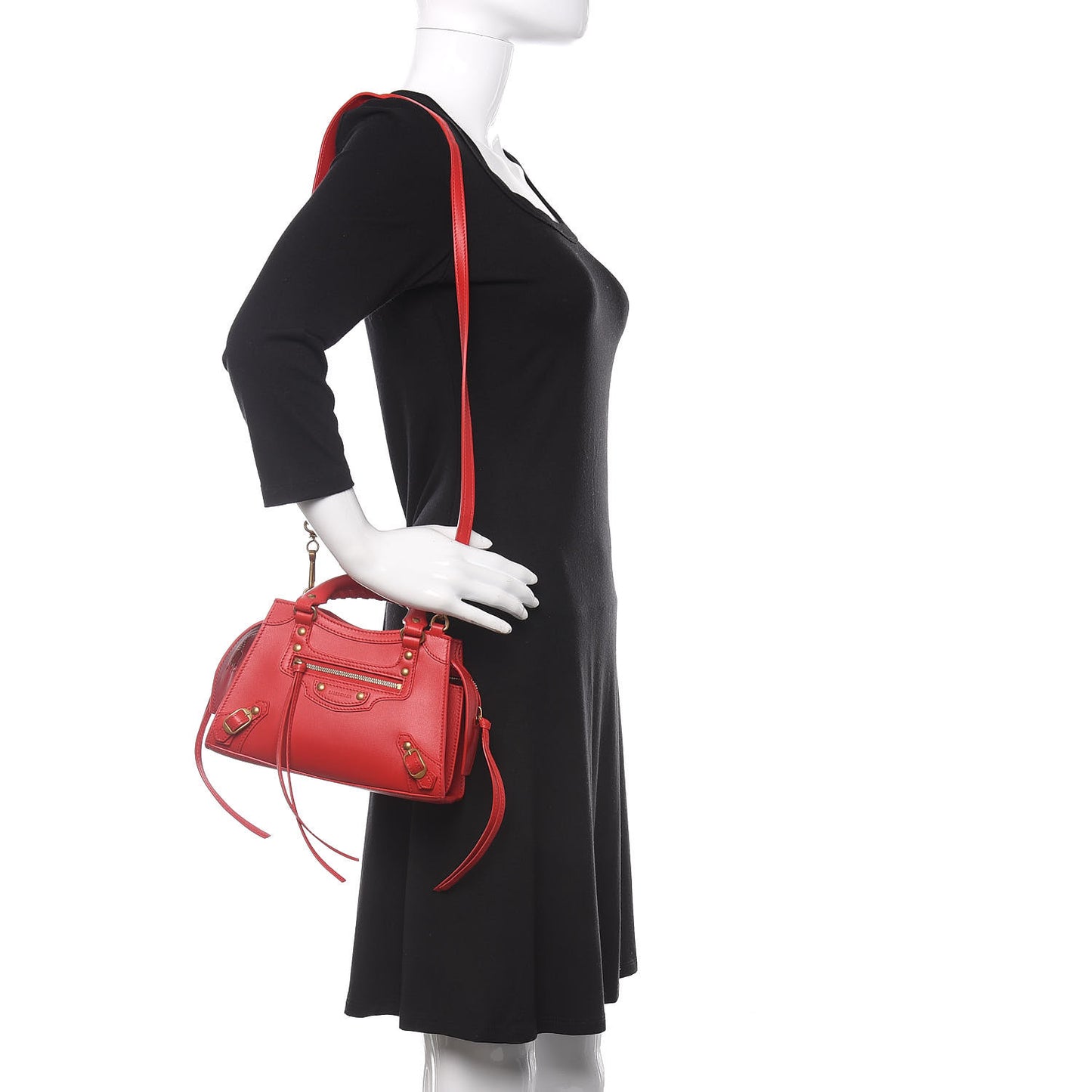 Smooth Calfskin Neo Classic Brass Hardware Mini City Red