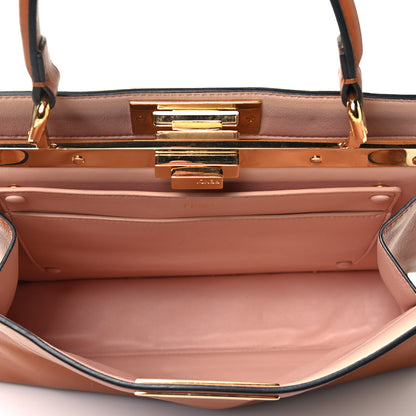 Fendi Vitello Seta Shiny Nappa Medium Peekaboo I SEE U Satchel Brandy Light Rose 4 of 4