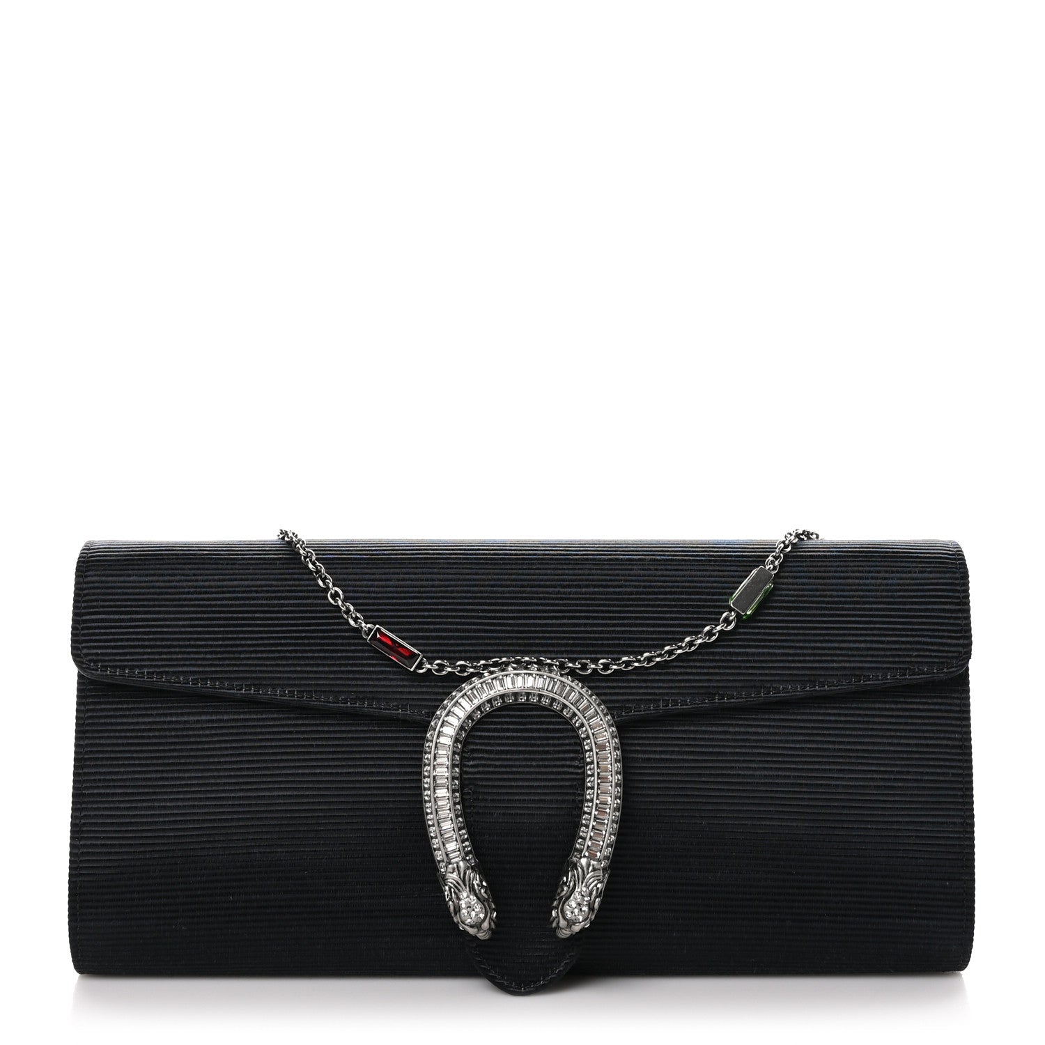 Gucci Grosgrain Satin Small Dionysus Shoulder Bag Black 1 of 9
