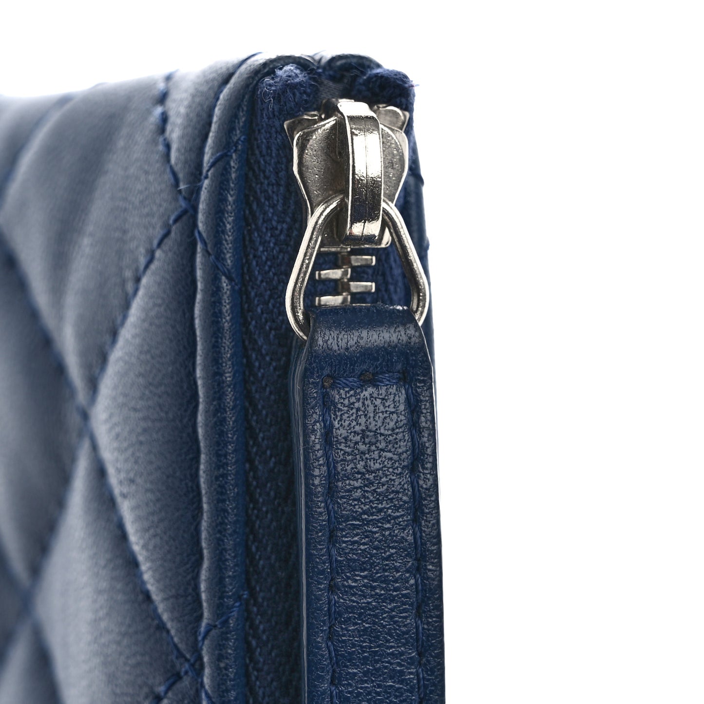 Lambskin Quilted Small Cosmetic Case Navy