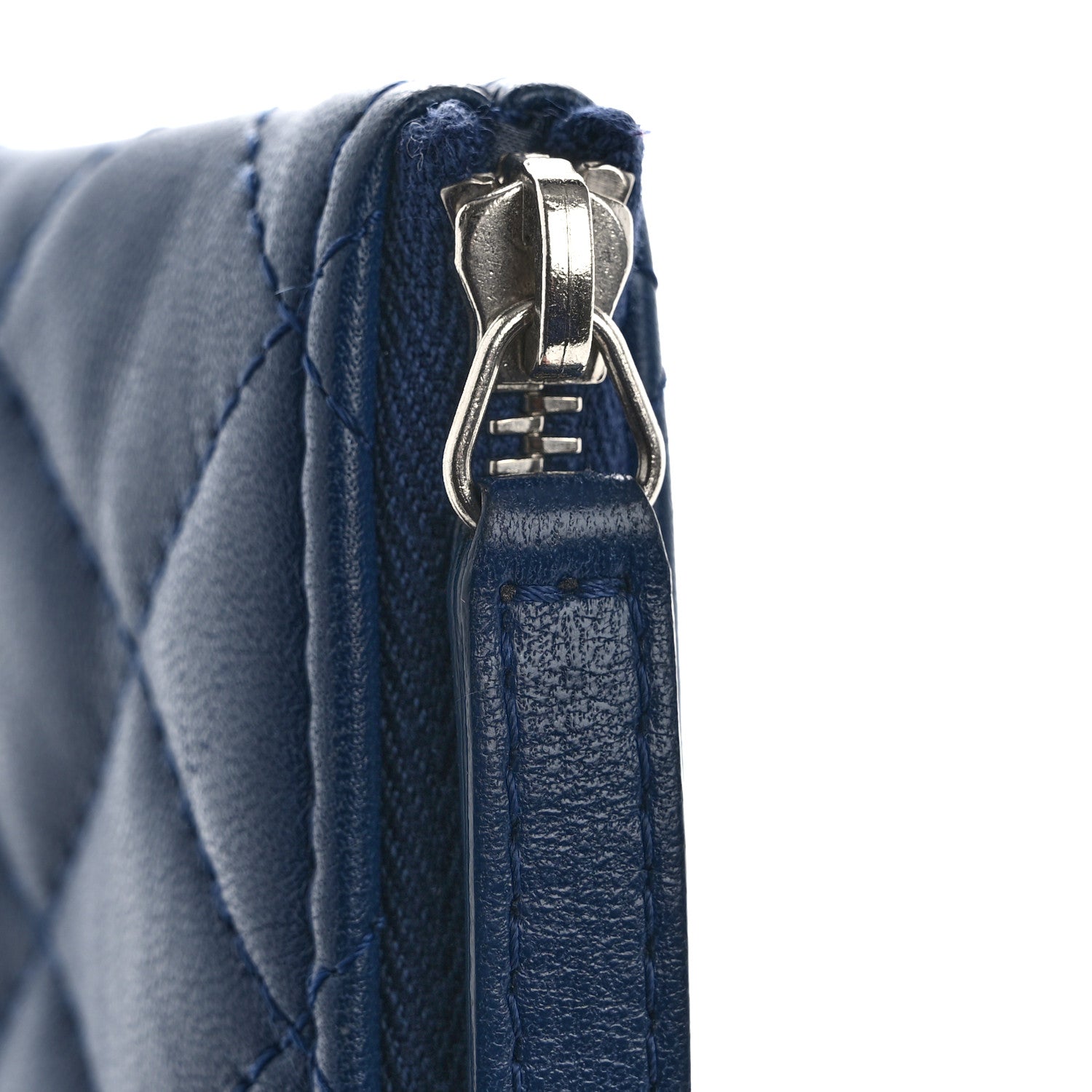 Chanel Lambskin Quilted Small Cosmetic Case Navy 8 of 12