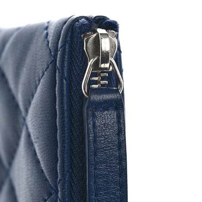 Chanel Lambskin Quilted Small Cosmetic Case Navy 8 of 12