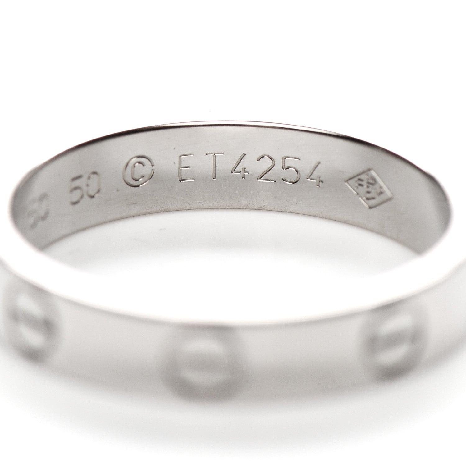 Cartier 18K White Gold 3.5mm LOVE Wedding Band Ring 50 5.25 5 of 5