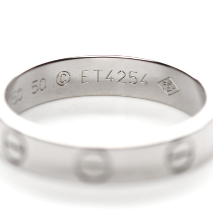 Cartier 18K White Gold 3.5mm LOVE Wedding Band Ring 50 5.25 5 of 5
