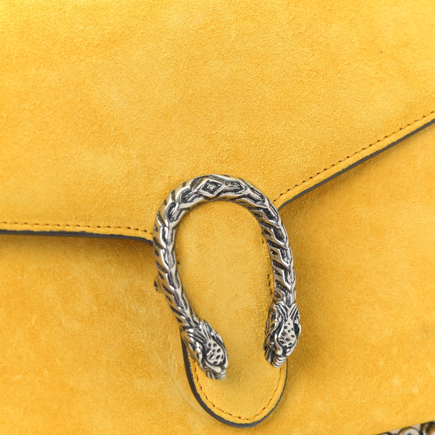 Gucci Suede Mini Dionysus Chain Wallet Yellow 17 of 17