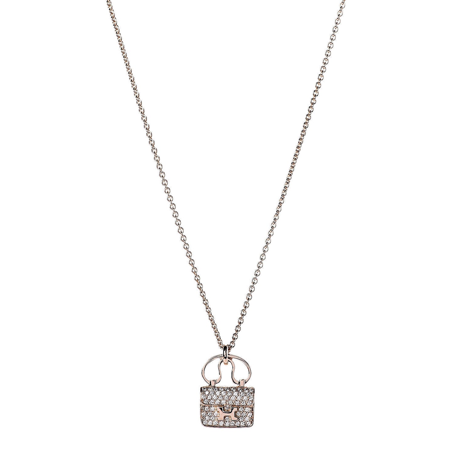 18K Rose Gold Diamond Constance Amulette Pendant Necklace
