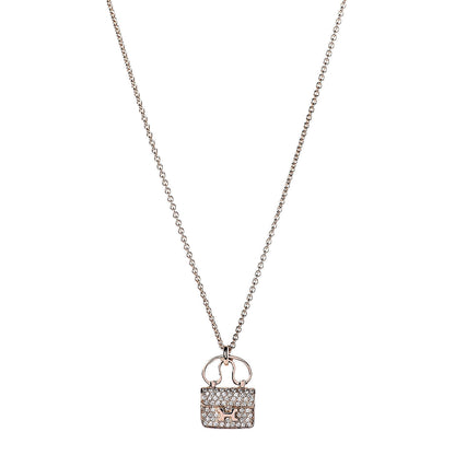 Hermes 18K Rose Gold Diamond Constance Amulette Pendant Necklace 1 of 7