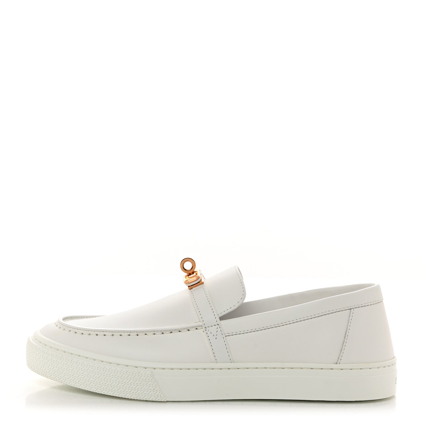 Hermes Calfskin Game Slip On Sneakers 39.5 White 1 of 8