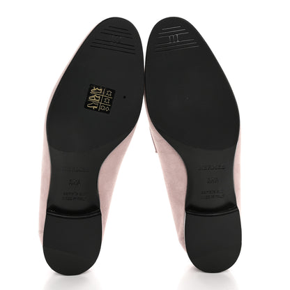 Hermes Suede Goatskin Paris Loafers 35.5 Rose Porcelaine 5 of 9