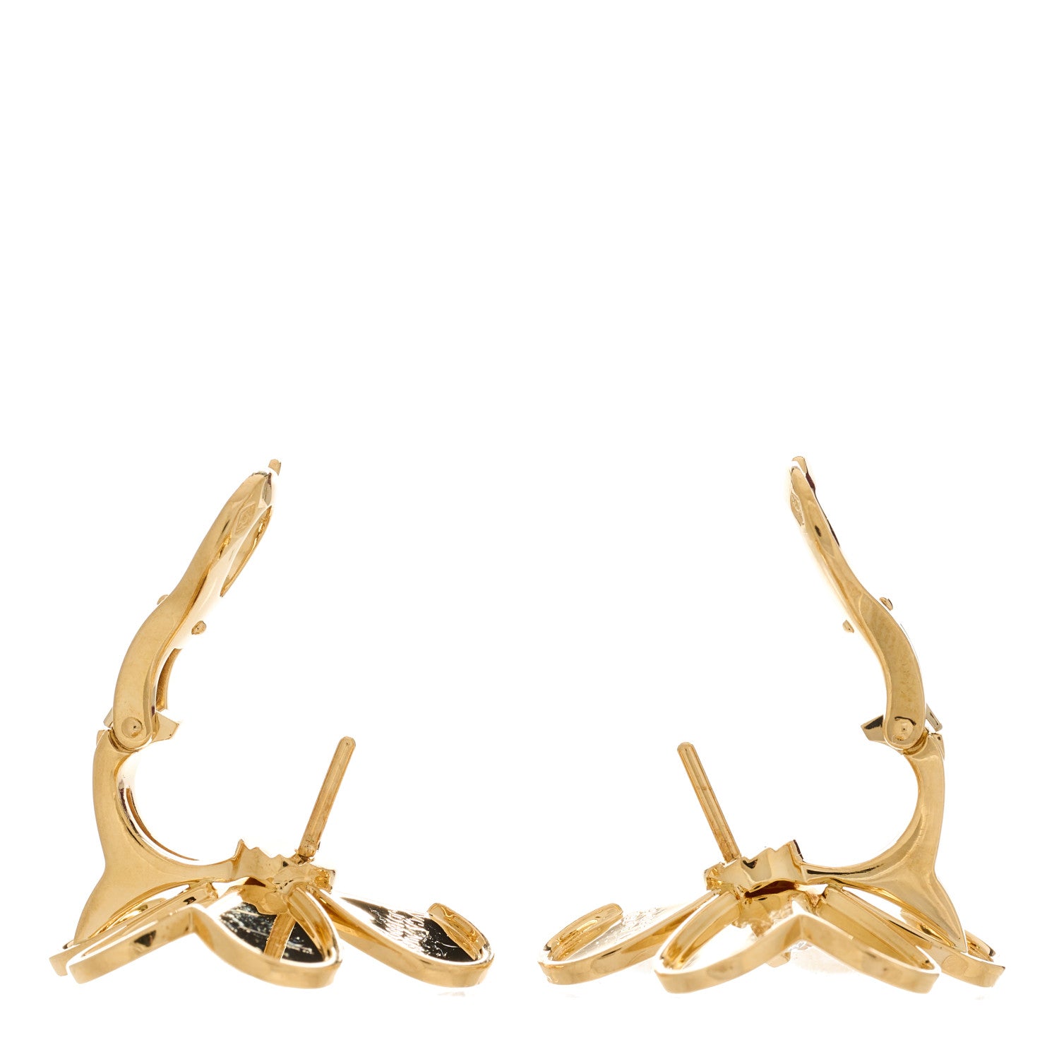 Van Cleef & Arpels 18K Yellow Gold Diamond Large Frivole Earrings 3 of 4