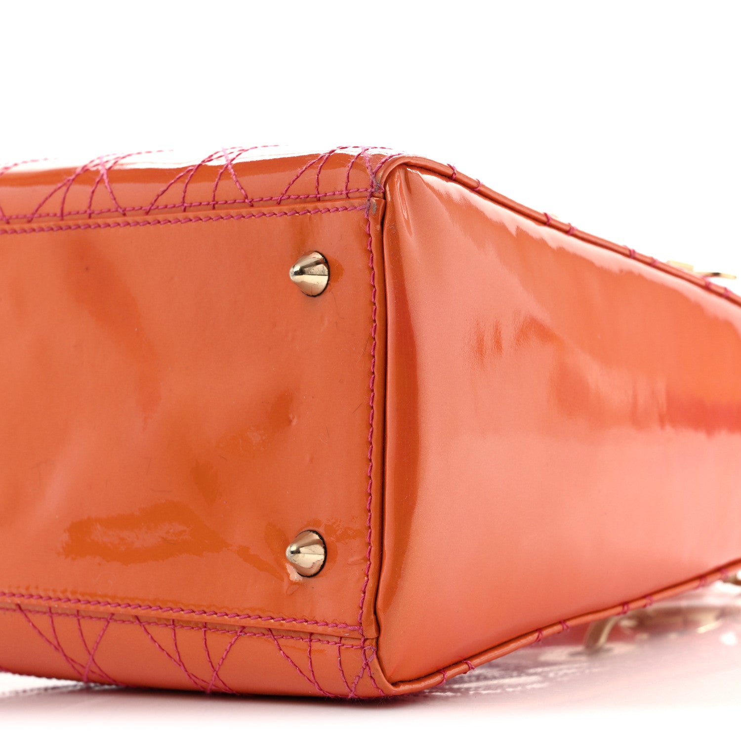 Christian Dior Patent Cannage Stitched Medium Lady Dior Orange 17 of 17