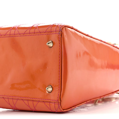 Christian Dior Patent Cannage Stitched Medium Lady Dior Orange 17 of 17
