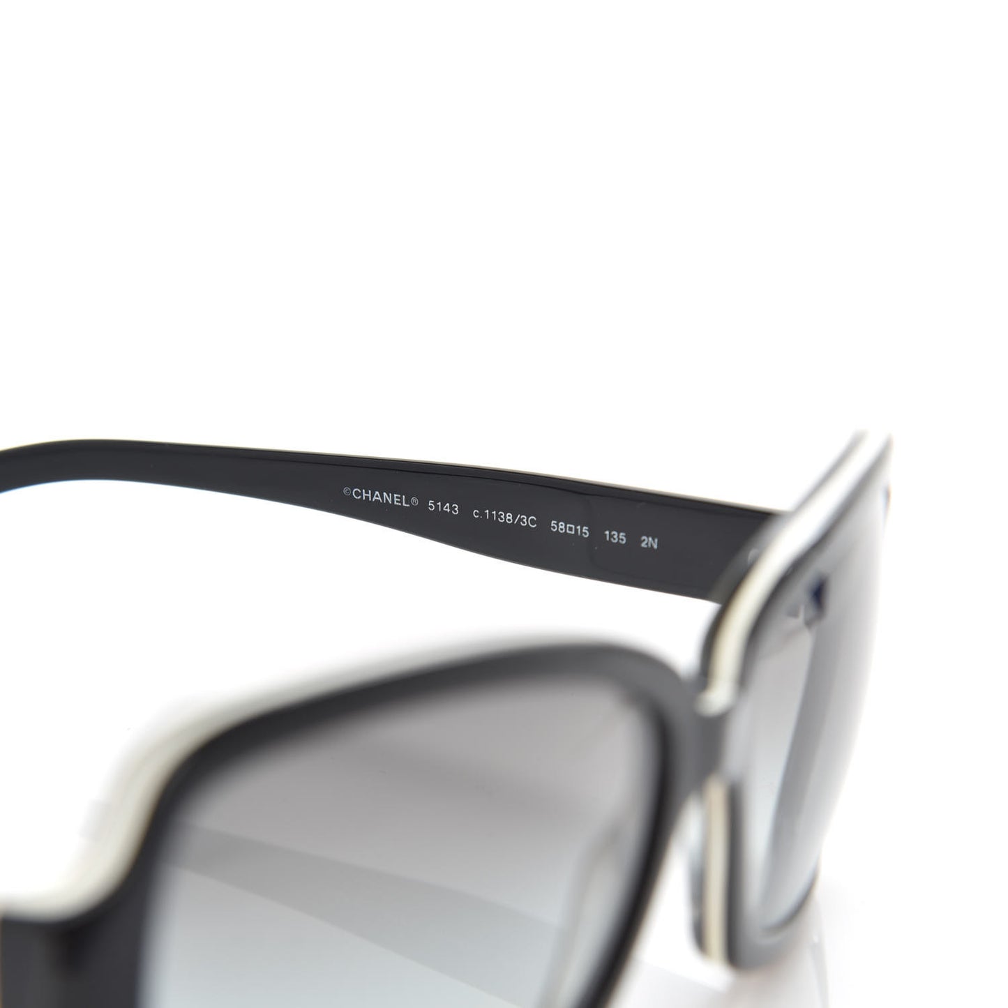 CC Logo Sunglasses 5143 Black White