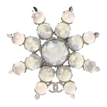 Chanel Poured Glass CC Brooch Silver 1 of 5