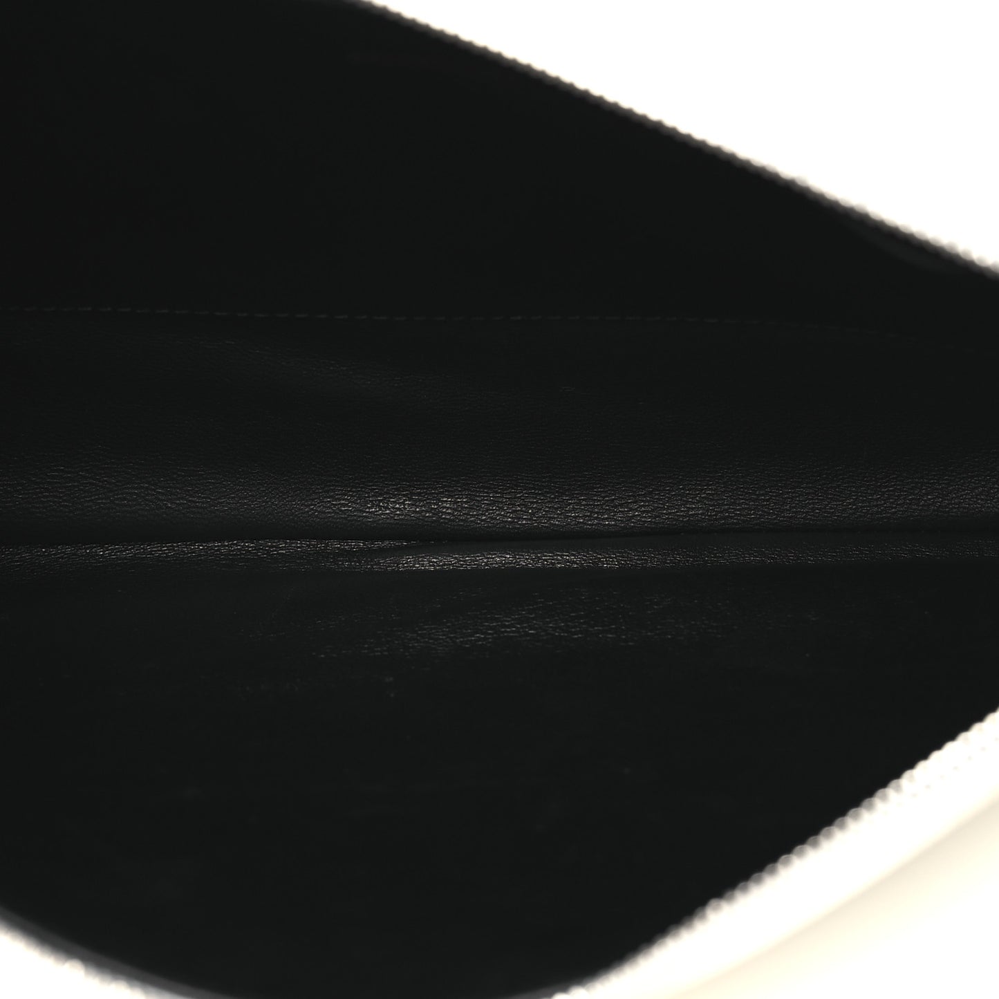 Calfskin Logo Large Zip Pouch White