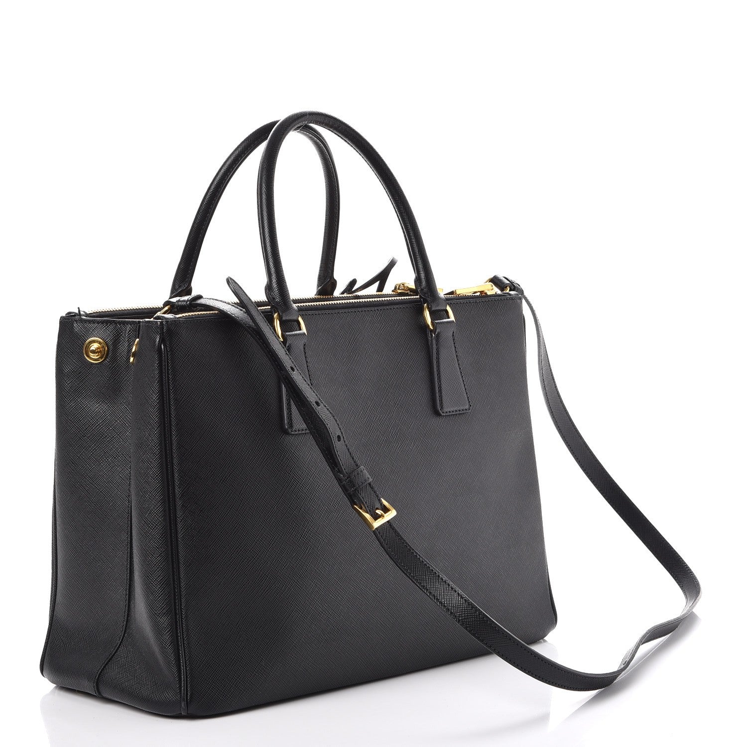 Prada Saffiano Medium Galleria Double Zip Tote Black 3 of 9