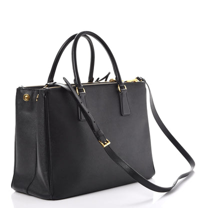 Prada Saffiano Medium Galleria Double Zip Tote Black 3 of 9