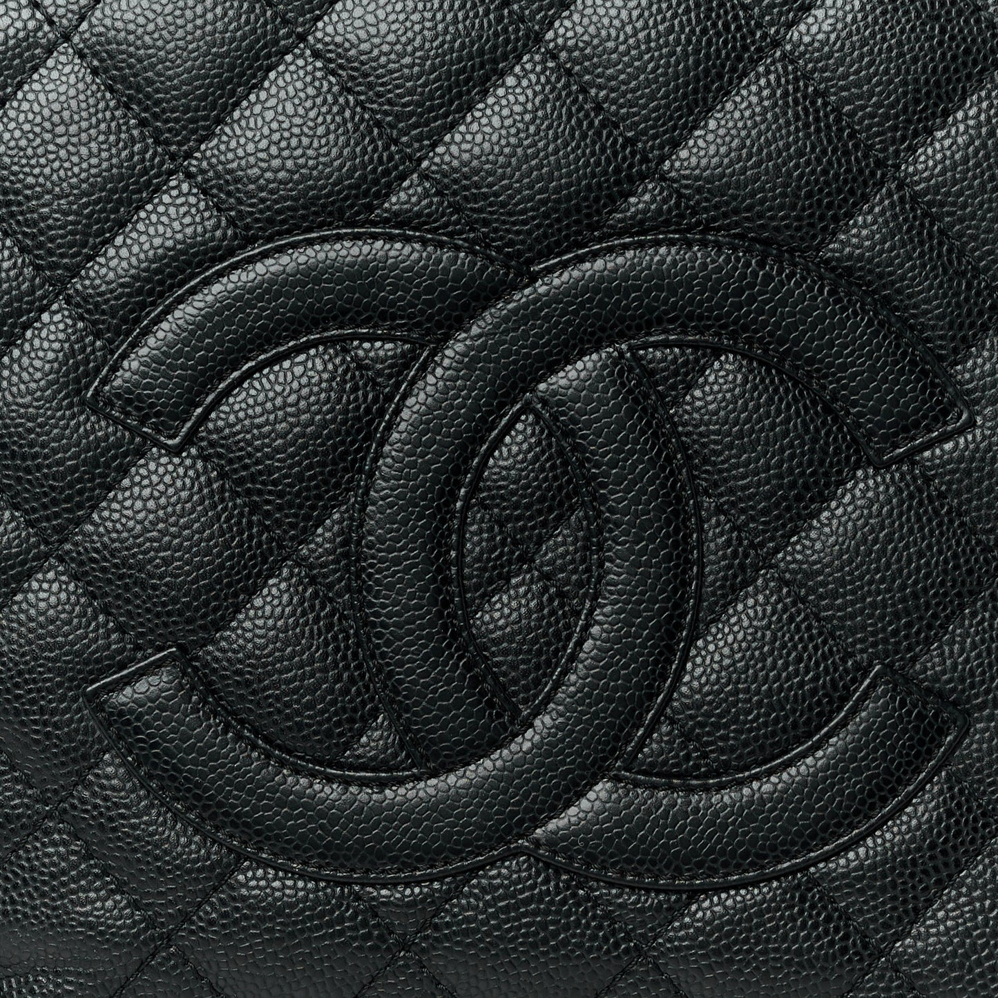 Caviar Quilted Grand Shopping Tote GST Black