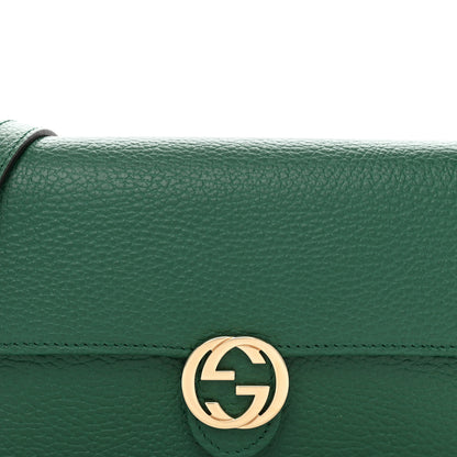 Gucci Dollar Calfskin Interlocking G Chain Wallet Emerald 5 of 9