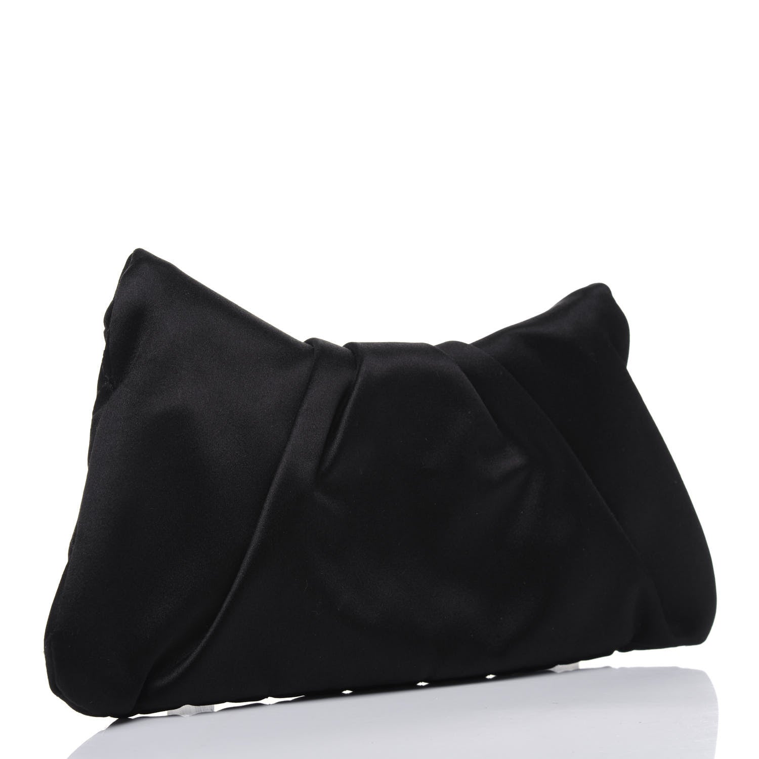 Chanel Satin Quilted Flap Clutch Black 3 of 14
