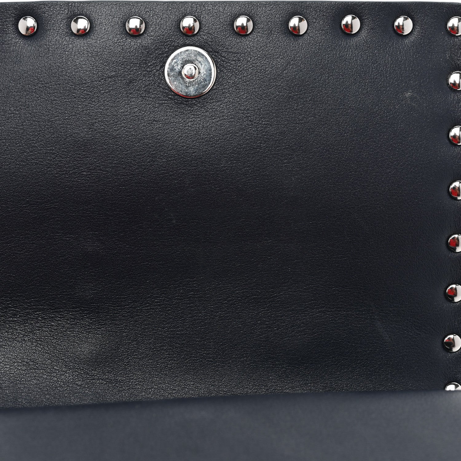 Valentino Garavani Vitello Colorblock Free Rockstud Wallet on Chain Marine Optic White 9 of 15