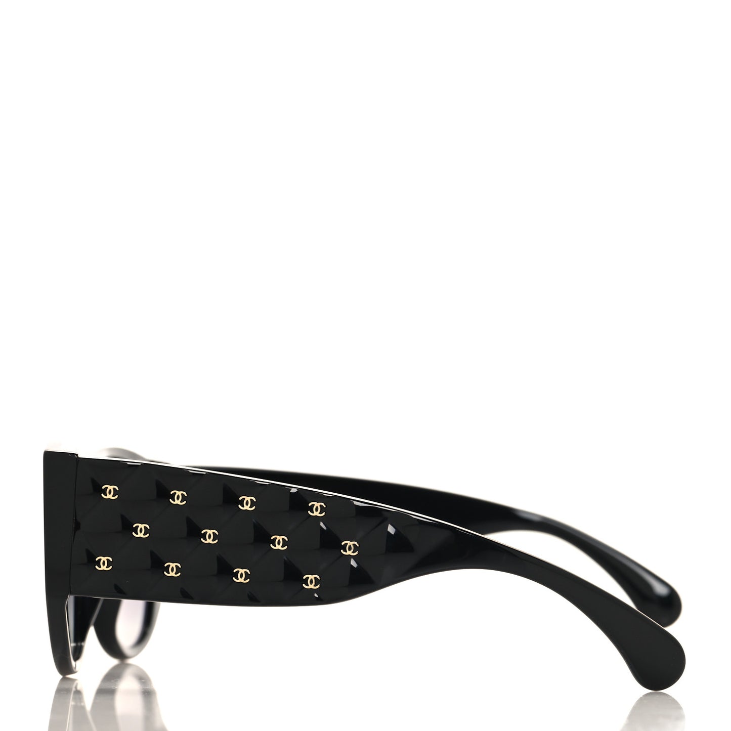 Acetate Quilted CC Pilot Sunglasses 71465 Black