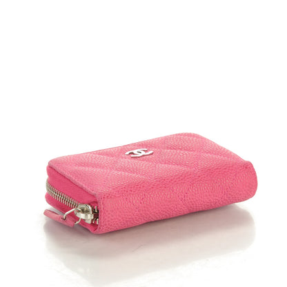 Chanel Iridescent Caviar Quilted Zip Coin Purse Pink 4 of 7