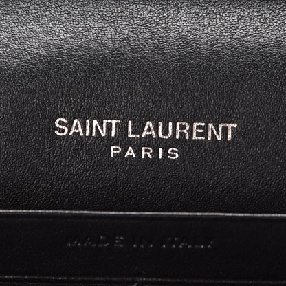 Saint Laurent Patent Grain De Poudre Matelasse Chevron Monogram Chain Wallet Pink 8 of 9