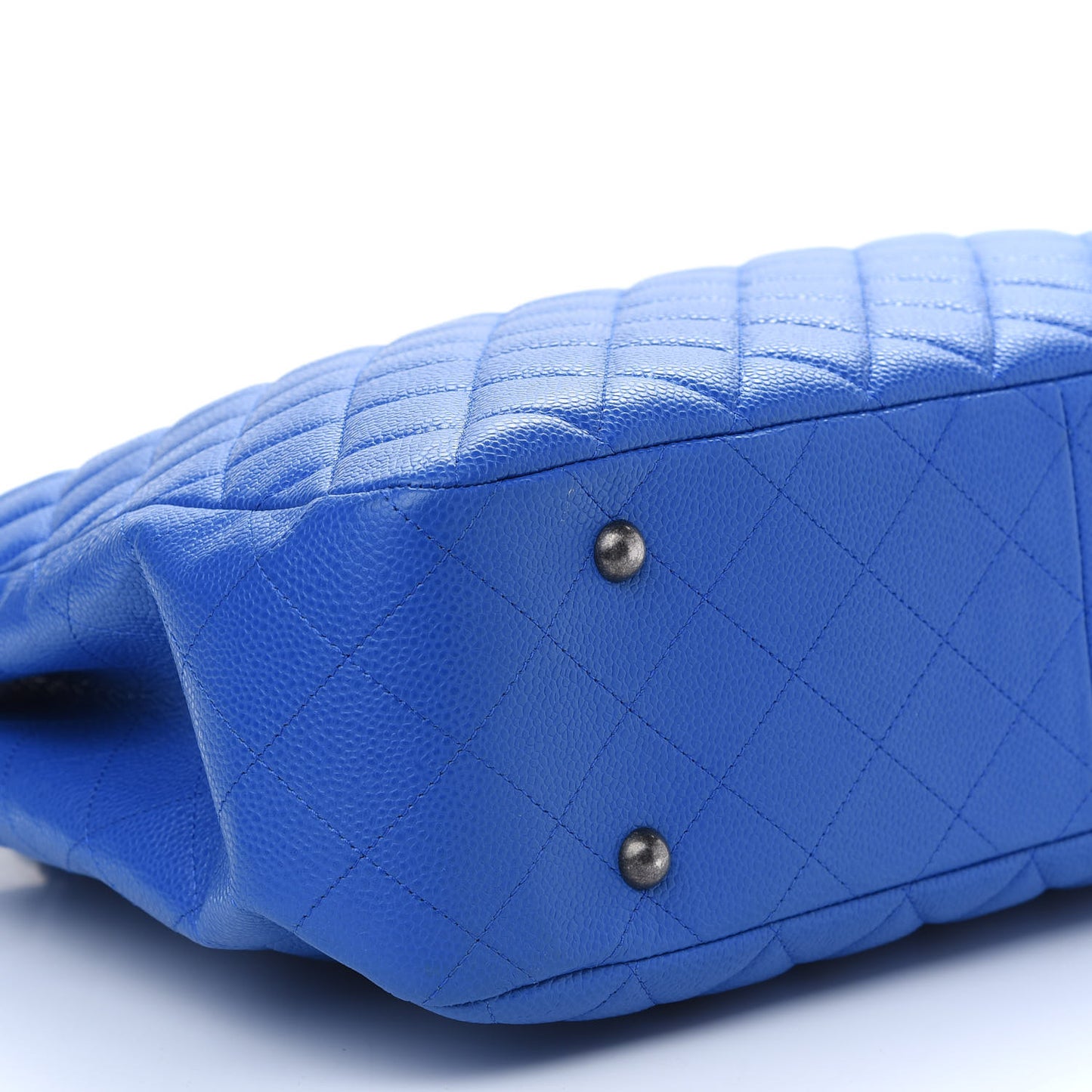 Caviar Quilted Large CC Shopping Tote Blue