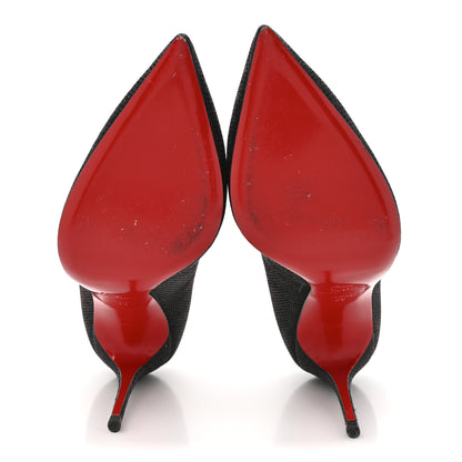 Christian Louboutin Glitter Tisse Veau Velours Coralta Mia 100 Pumps 39 Version Black 6 of 10