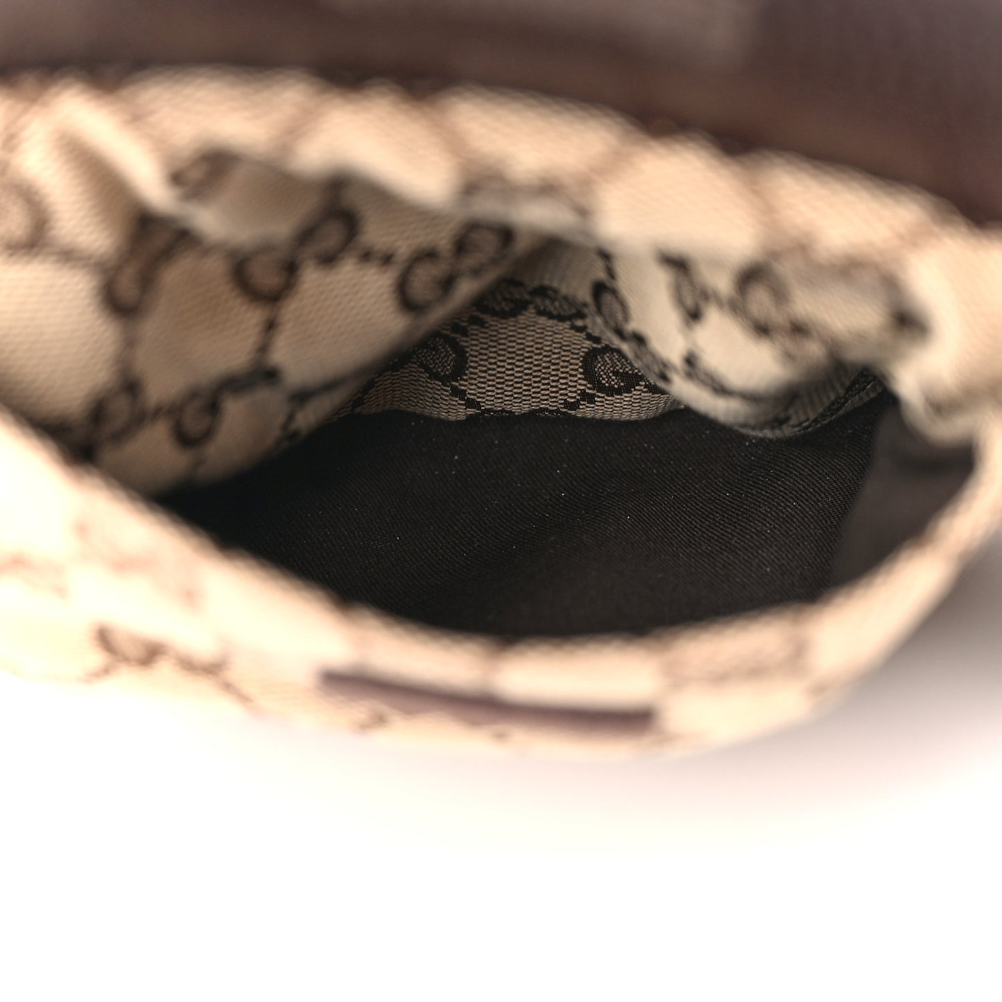 GG Monogram Web Double Pocket Belt Bag Dark Brown