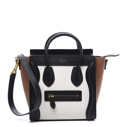 Celine Smooth Drummed Calfskin Nano Tri-Color Luggage White 1 of 8