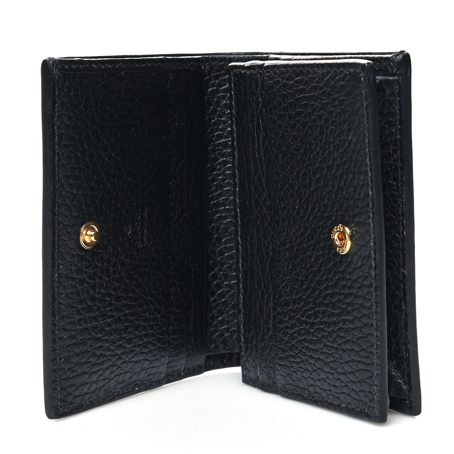 Gucci Dollar Calfskin GG Supreme Monogram GG Marmont Card Case Black Beige Ebony 5 of 10