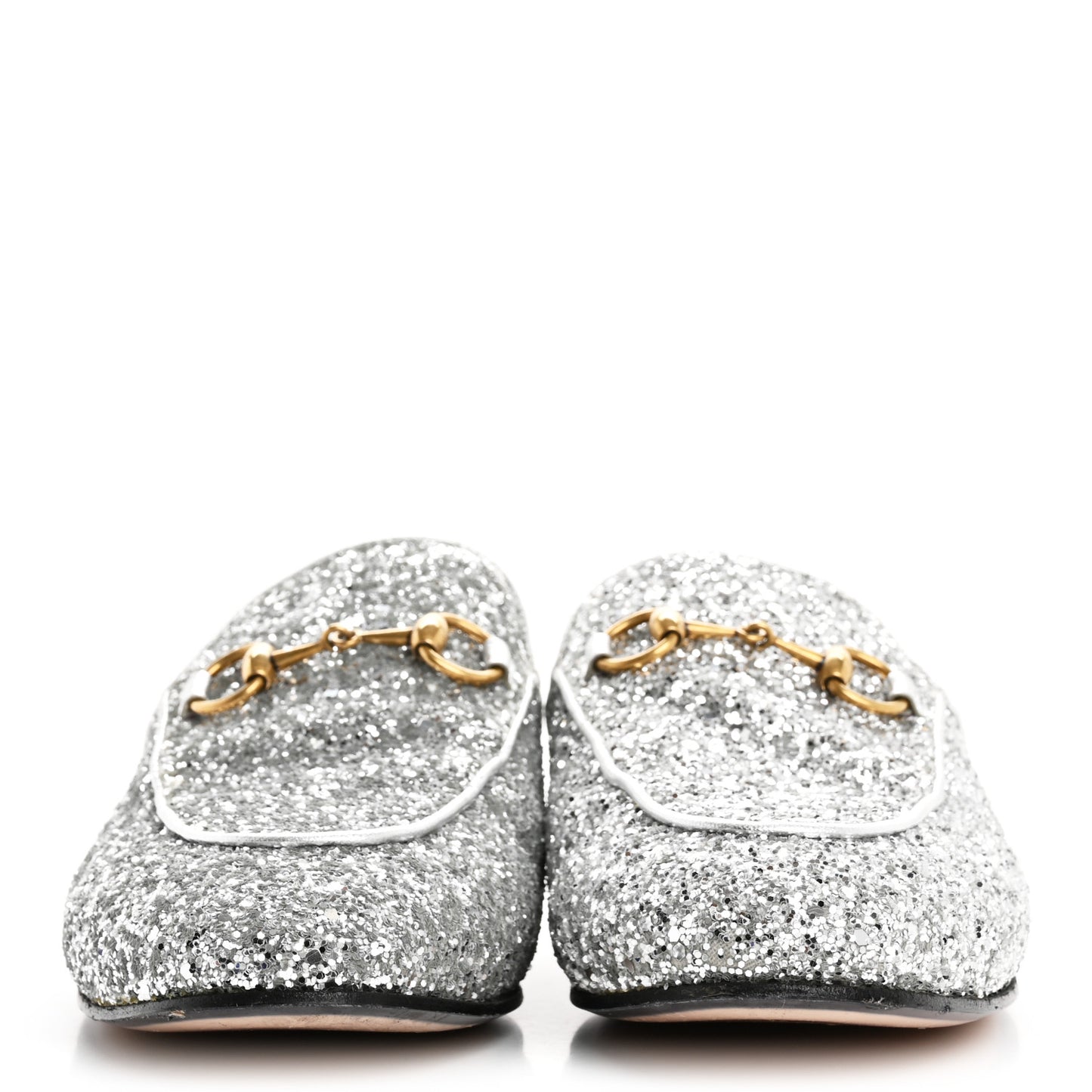 Glitter Womens Princetown Slippers 36.5 Silver