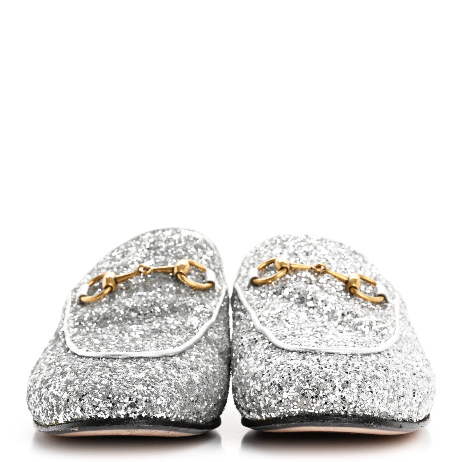 Gucci Glitter Womens Princetown Slippers 36.5 Silver 3 of 9