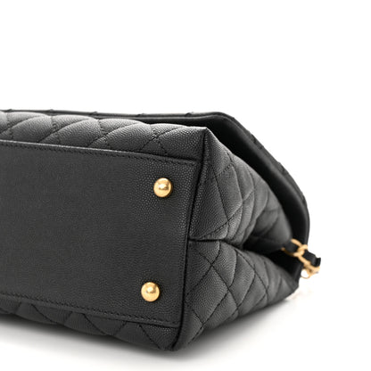 Chanel Caviar Lizard Embossed Quilted Small Coco Handle Flap Black 10 of 10