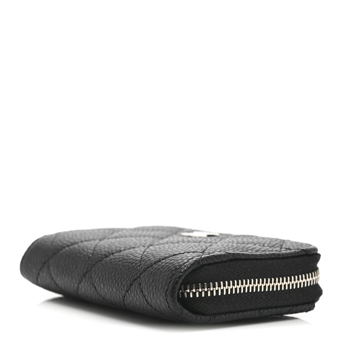 Caviar Quilted Zip Coin Purse Black