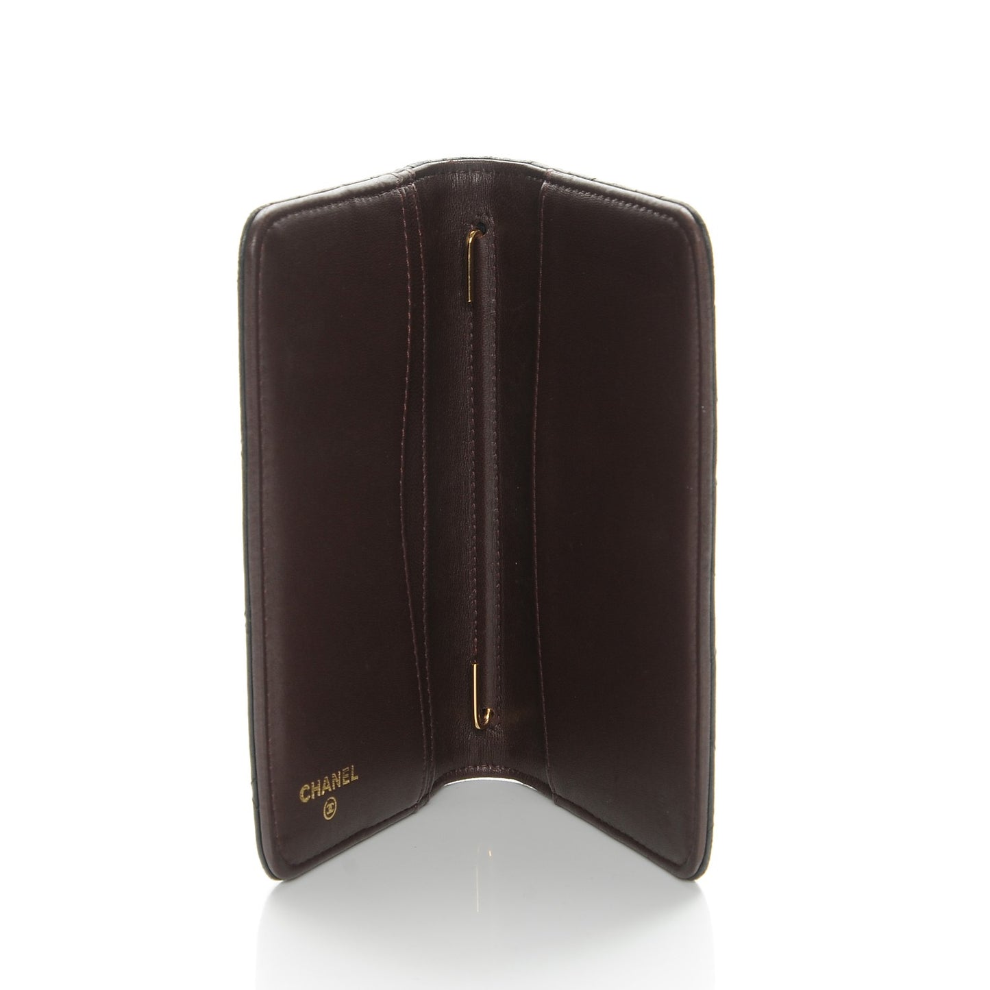 Lambskin Quilted Passport Holder Black