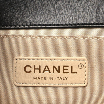 Chanel Lambskin Chevron Chain Stitched Medium Boy Flap Black 6 of 10