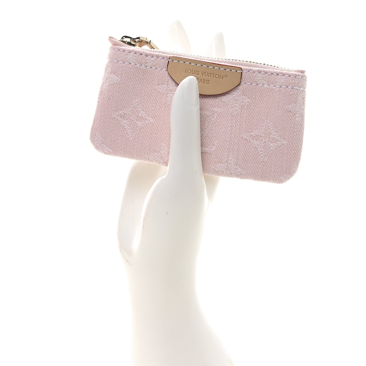 Louis Vuitton Monogram Denim Key Pouch Washed Pink 2 of 7