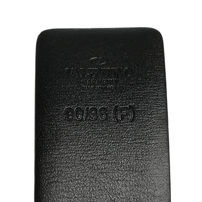 Valentino Garavani Glossy Calfskin VLogo Reversible 40mm Belt 90 36 Saddle Brown Black 3 of 5