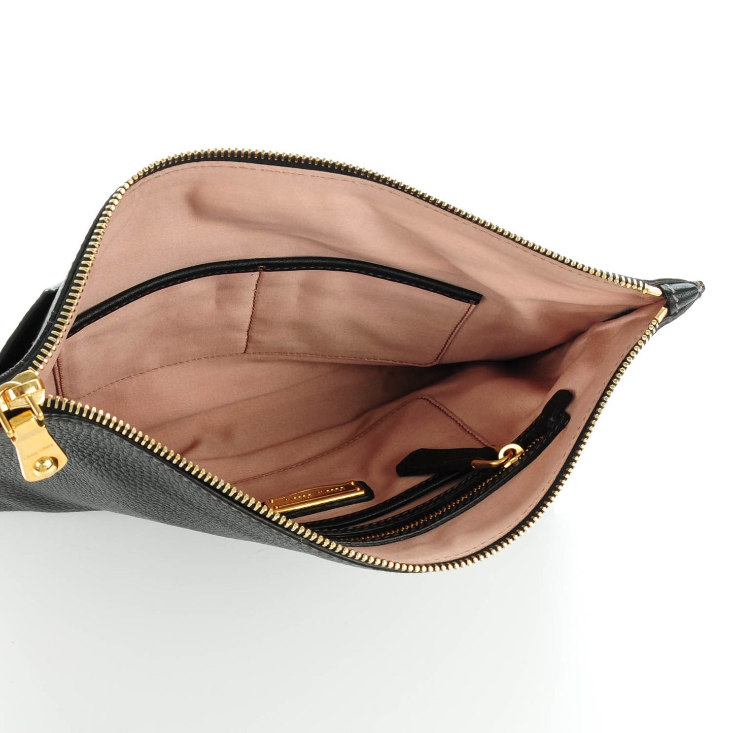 Vitello Daino Leather Clutch Nero Black