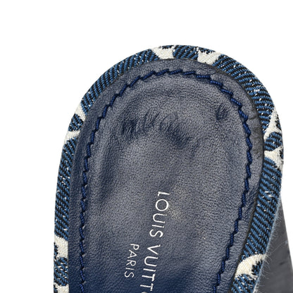 Louis Vuitton Denim Monogram Silhouette Mules 38 Navy Blue 9 of 9