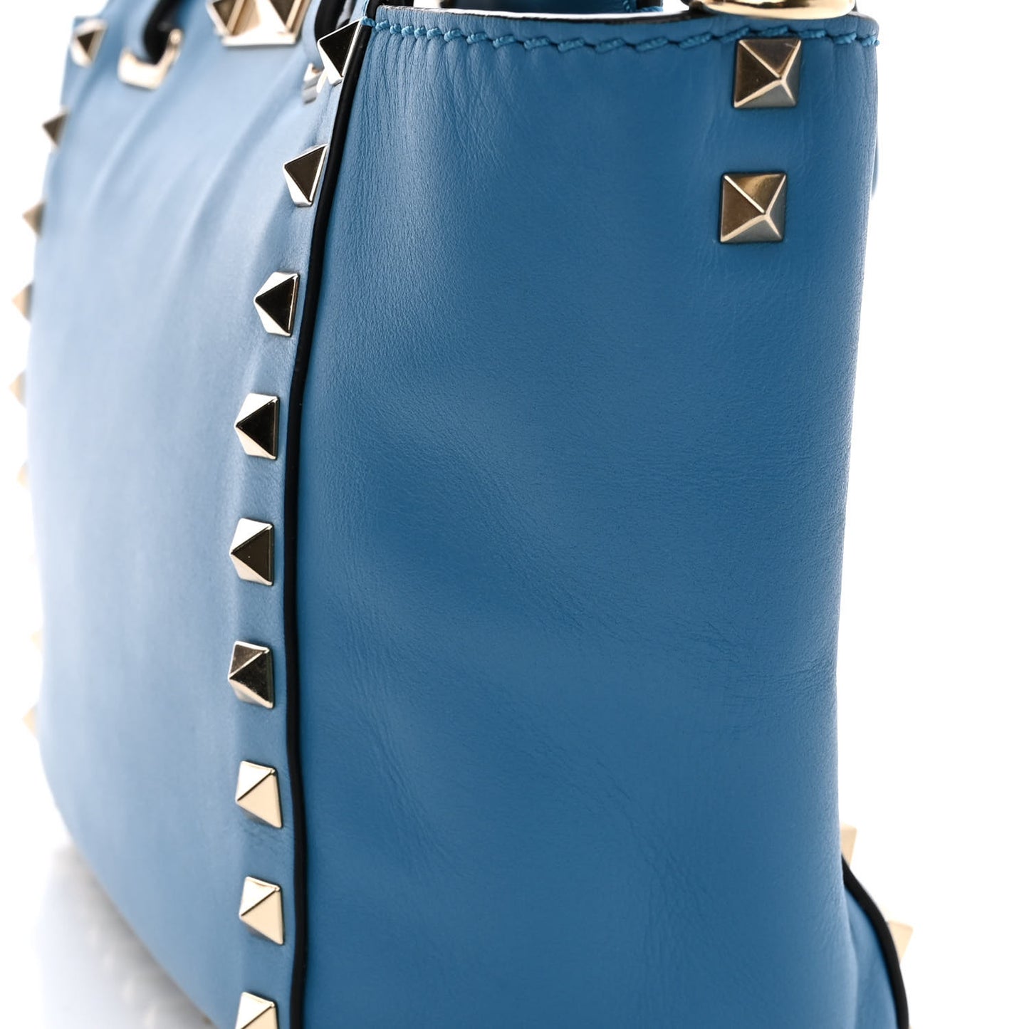 Vitello Mini Rockstud Tote Light Blue