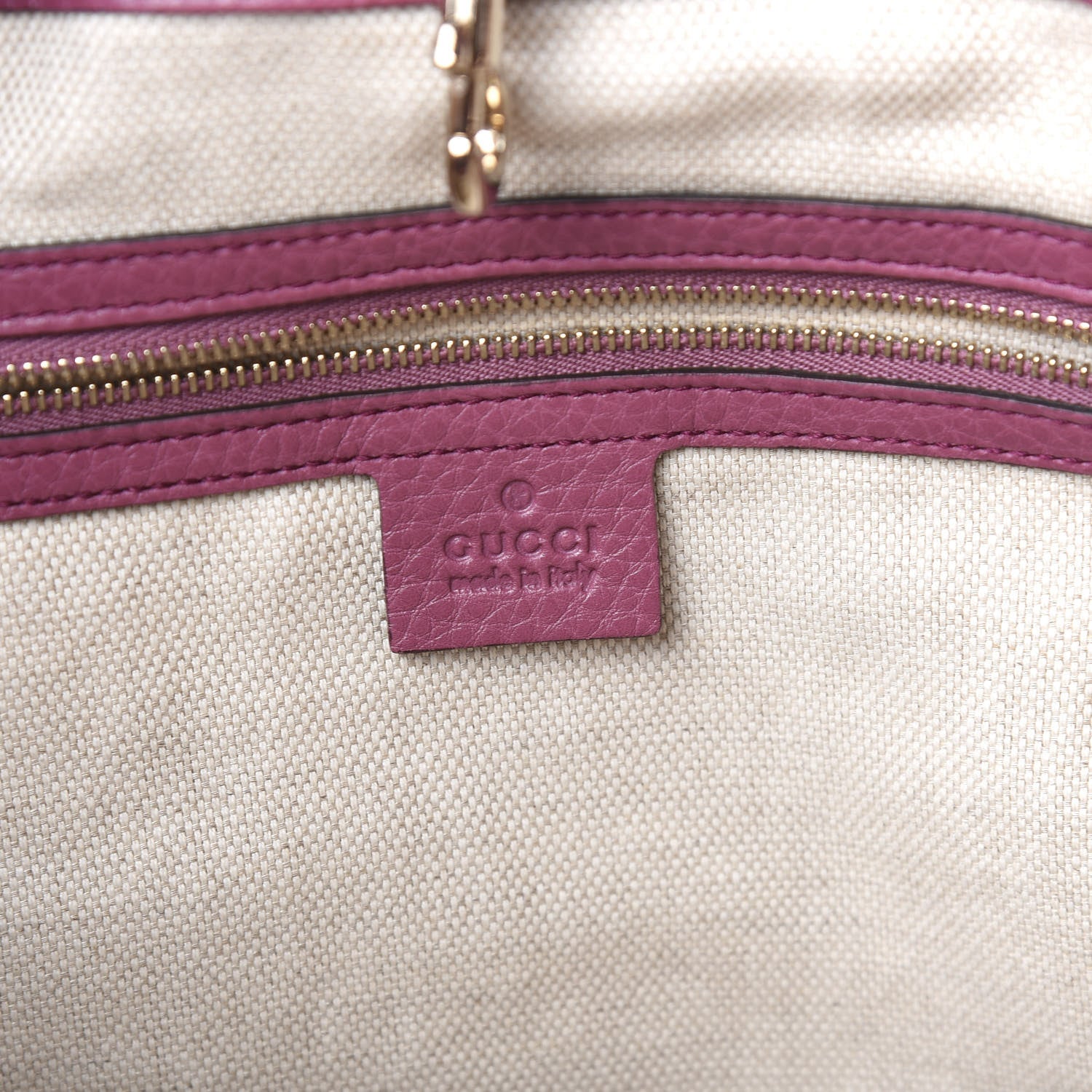 Gucci Pebbled Calfskin Medium Soho Chain Shoulder Bag Peonia Flower 7 of 11