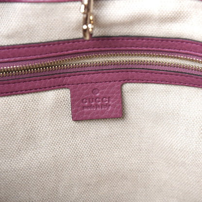 Gucci Pebbled Calfskin Medium Soho Chain Shoulder Bag Peonia Flower 7 of 11