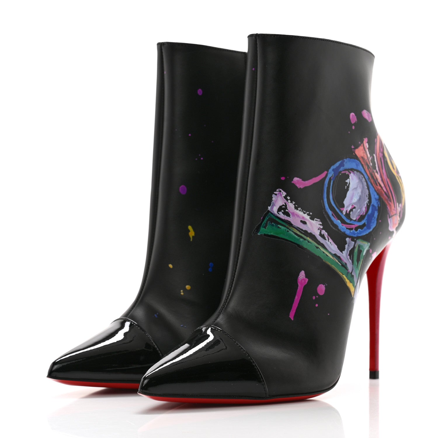 Christian Louboutin Calfskin In Love 100 Booties 38 Black 3 of 7